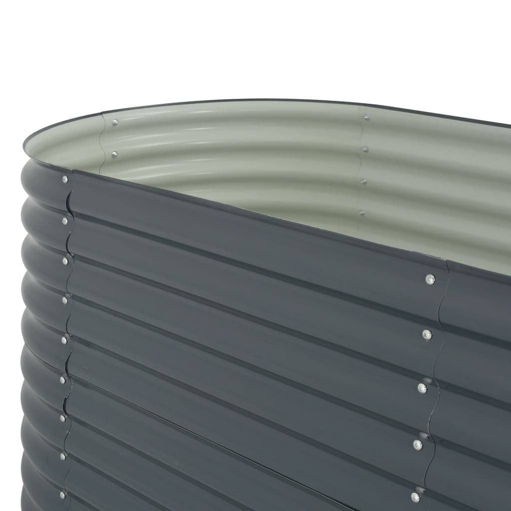 Garden Raised Bed 400x80x81 cm Galvanised Steel Grey
