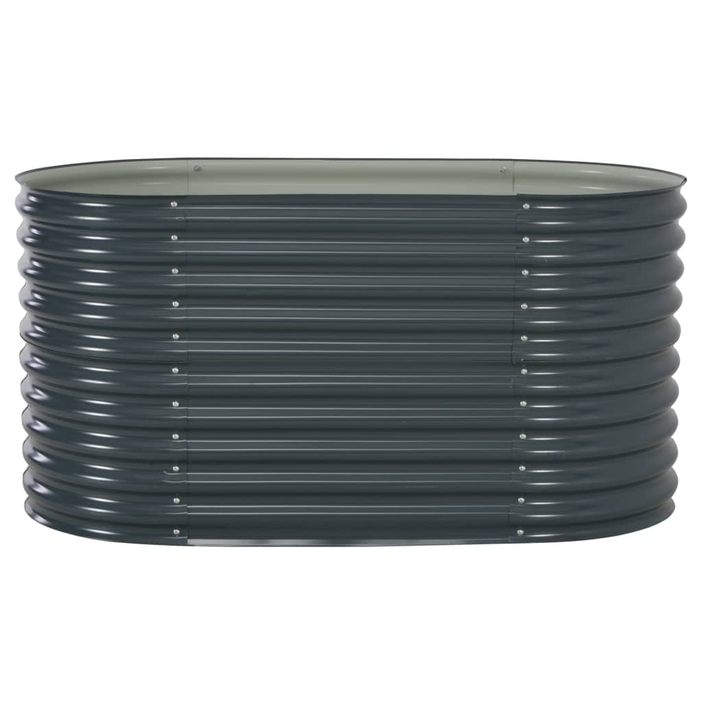 Garden Raised Bed 160x80x81 cm Galvanised Steel Grey