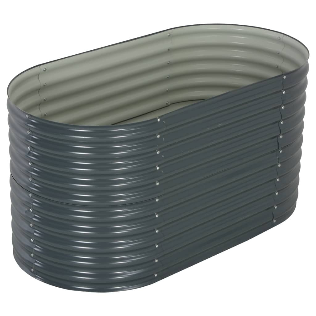 Garden Raised Bed 160x80x81 cm Galvanised Steel Grey