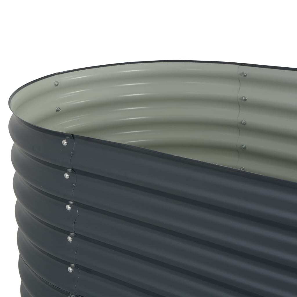 Garden Raised Bed 160x80x81 cm Galvanised Steel Grey