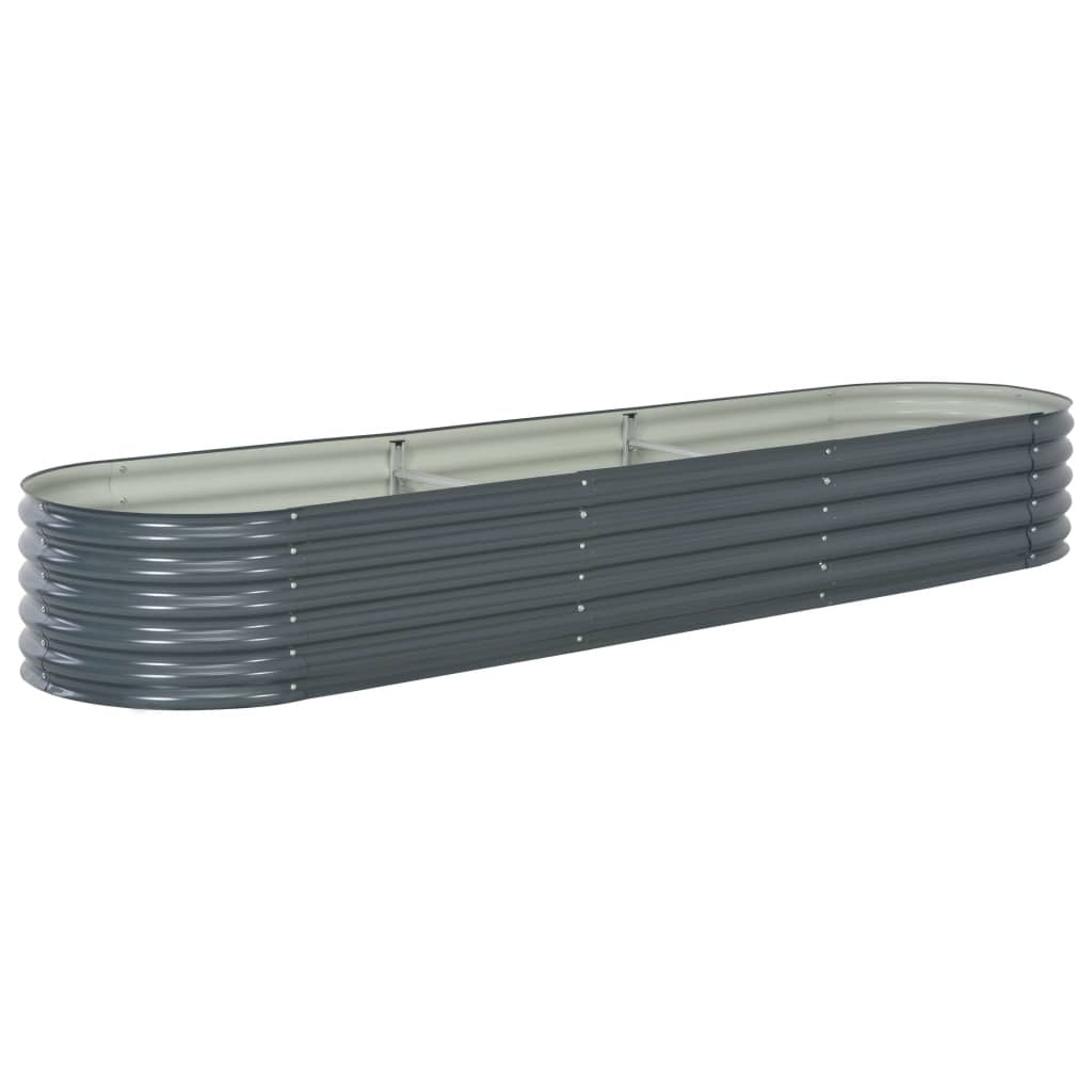 Garden Raised Bed 320x80x44 cm Galvanised Steel Grey