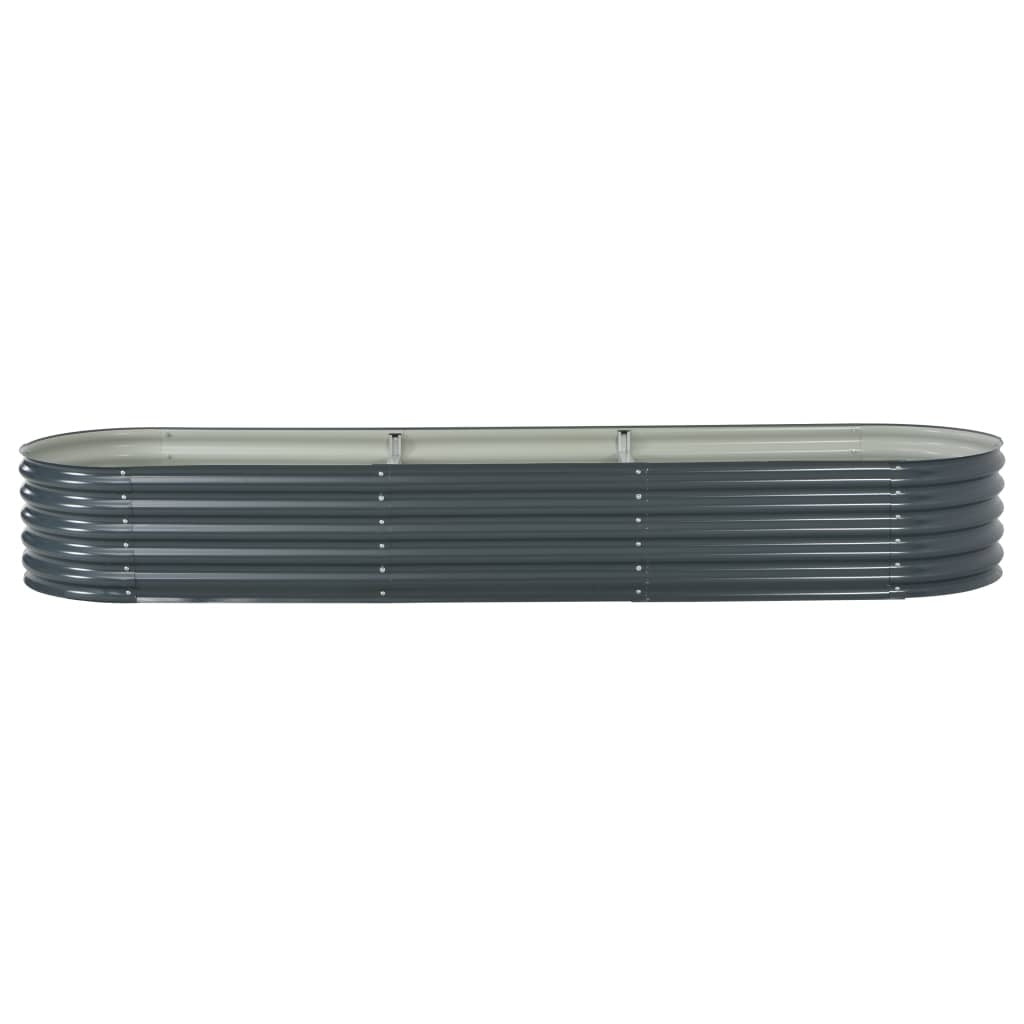 Garden Raised Bed 320x80x44 cm Galvanised Steel Grey