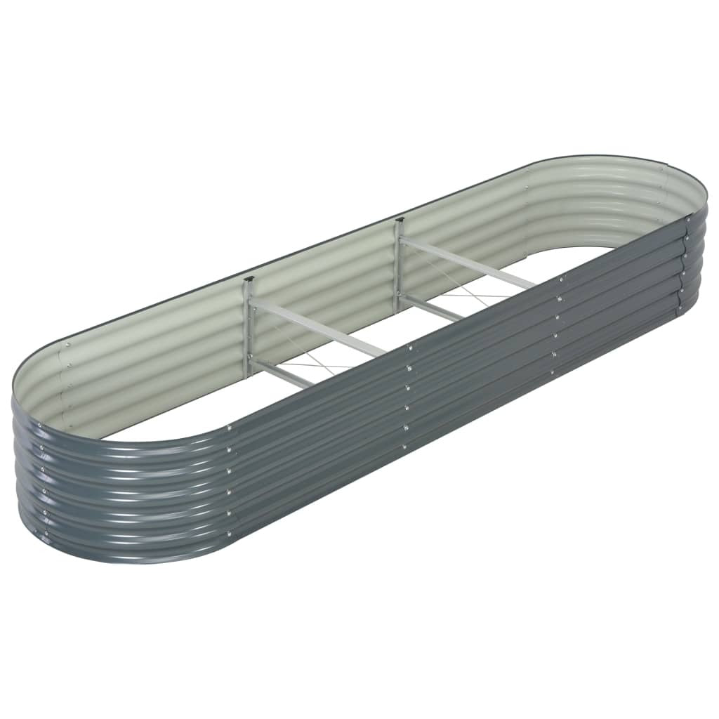 Garden Raised Bed 320x80x44 cm Galvanised Steel Grey