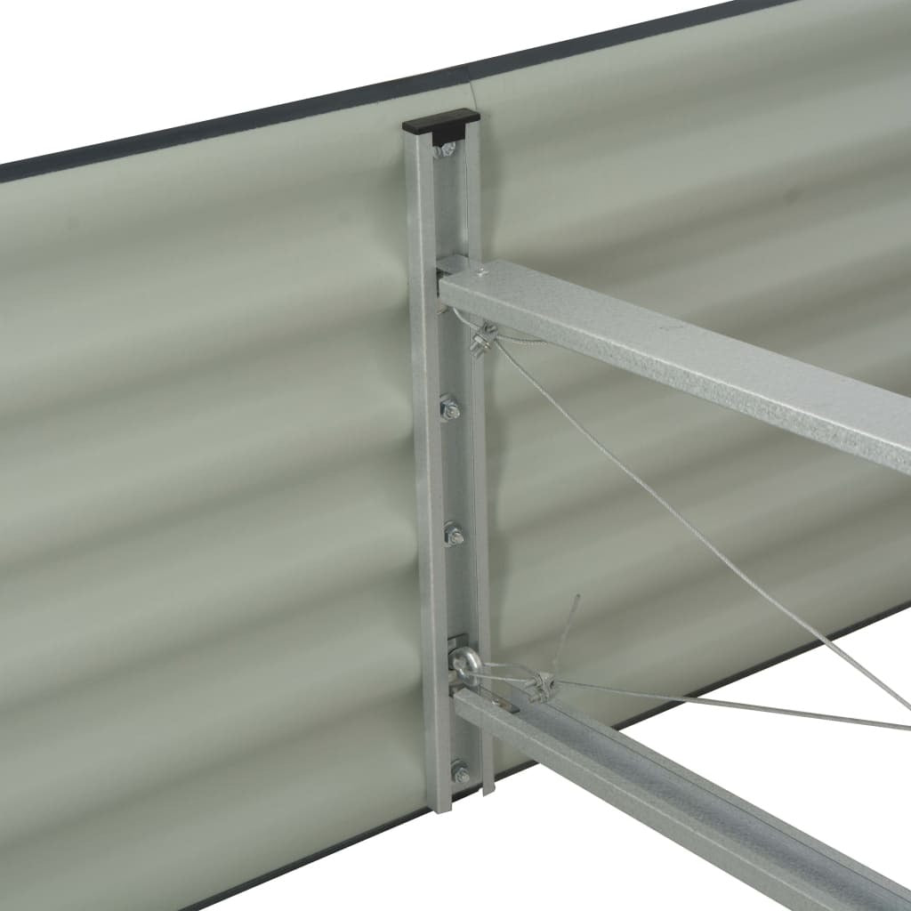 Garden Raised Bed 320x80x44 cm Galvanised Steel Grey