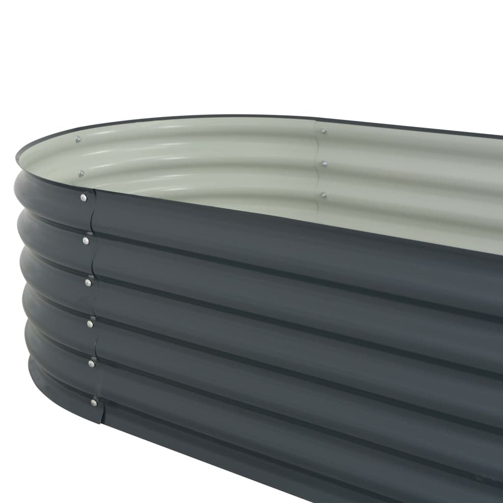 Garden Raised Bed 320x80x44 cm Galvanised Steel Grey