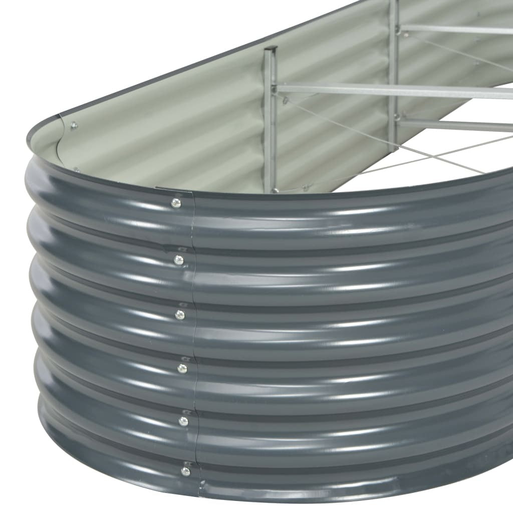 Garden Raised Bed 320x80x44 cm Galvanised Steel Grey