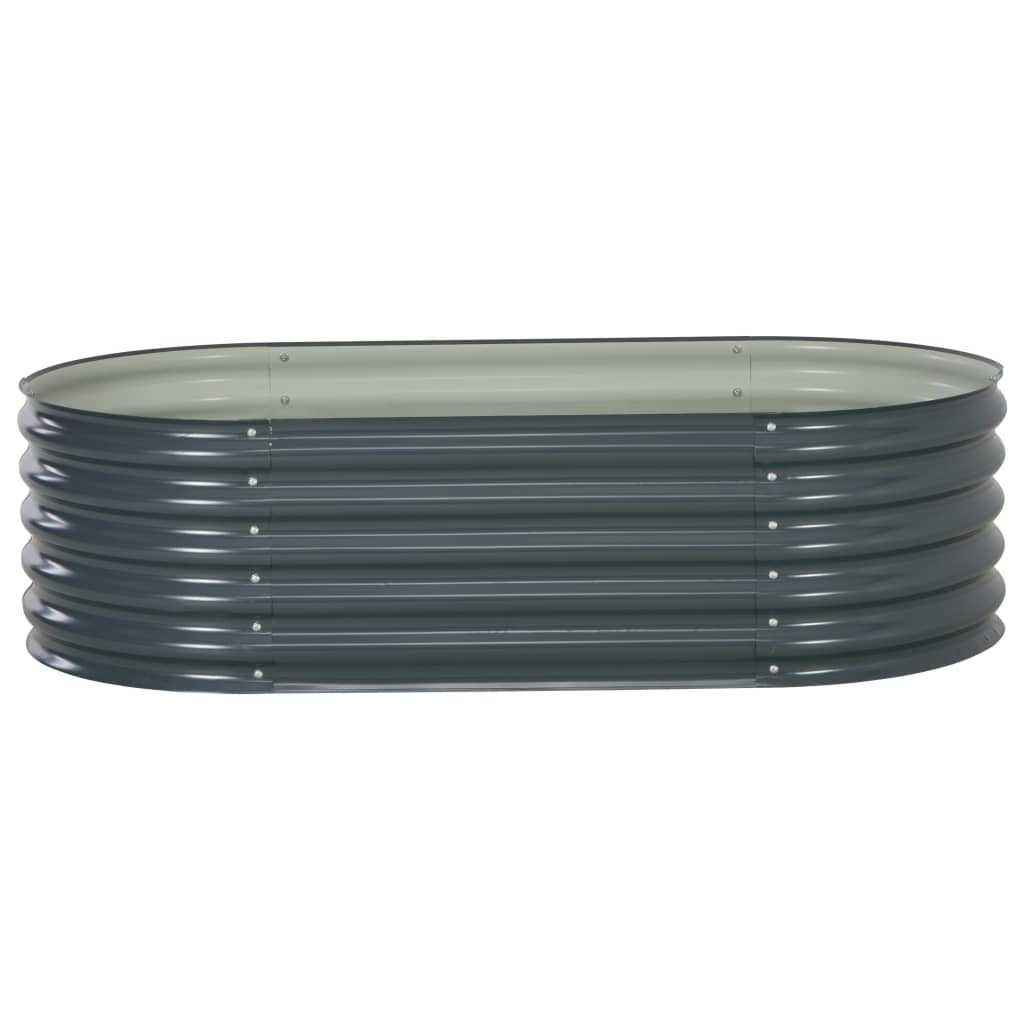 Garden Raised Bed 160x80x44 cm Galvanised Steel Grey