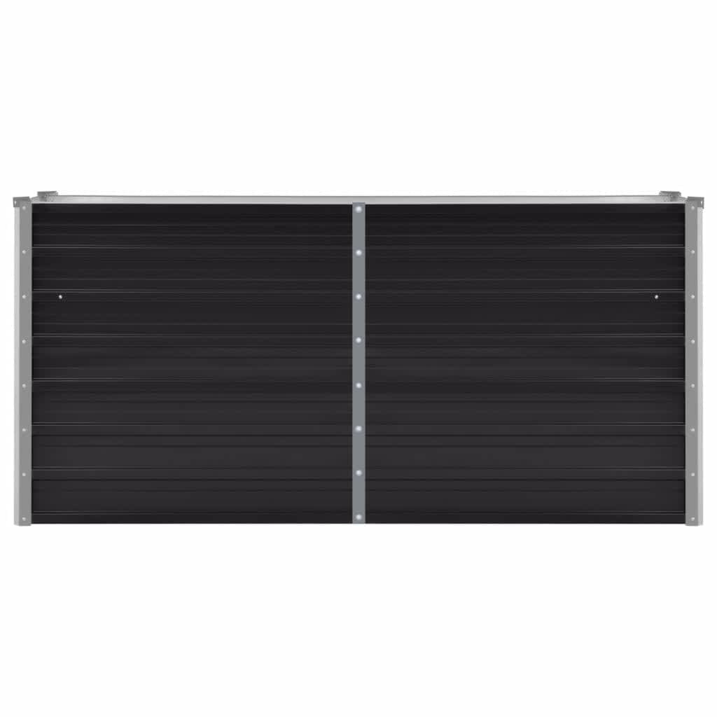Garden Raised Bed Anthracite 160x40x77 cm Galvanised Steel
