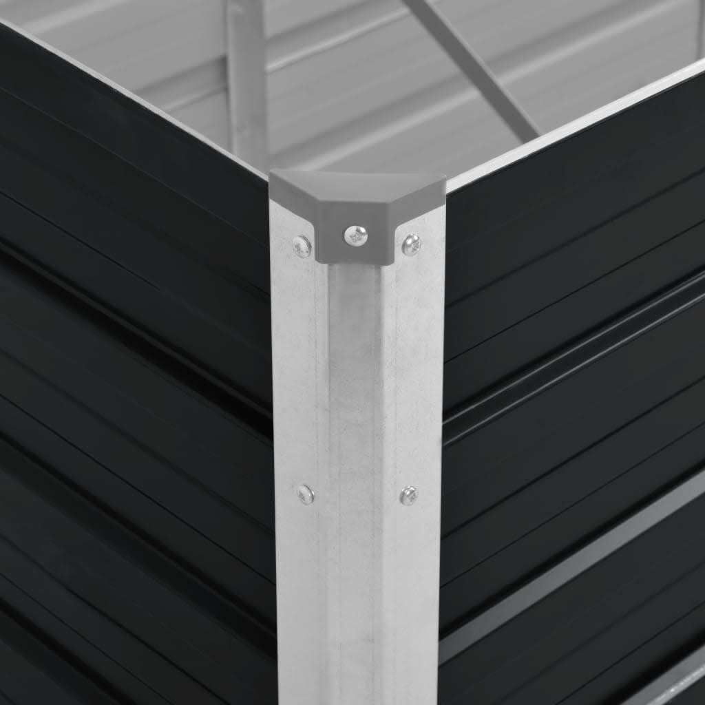 Garden Raised Bed Anthracite 160x40x77 cm Galvanised Steel