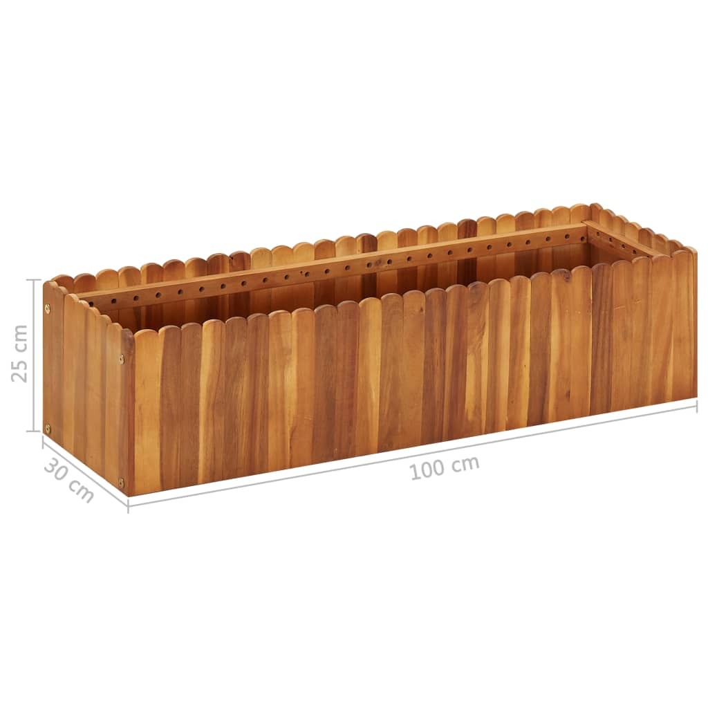 Garden Raised Bed 100x30x25 cm Solid Acacia Wood