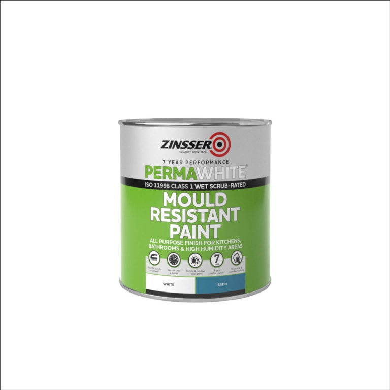 Zinsser Perma-White Interior Satin Mould Resistant Paint 1L
