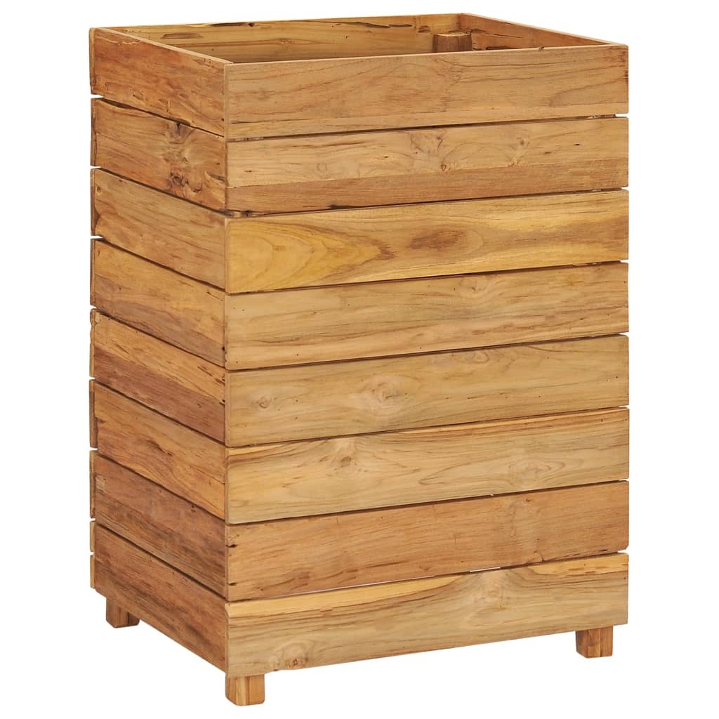 Raised Bed 50x40x72 cm Recycled Teak Wood and Steel