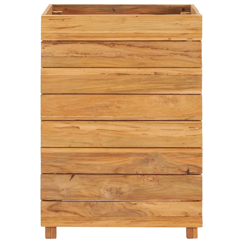 Raised Bed 50x40x72 cm Recycled Teak Wood and Steel
