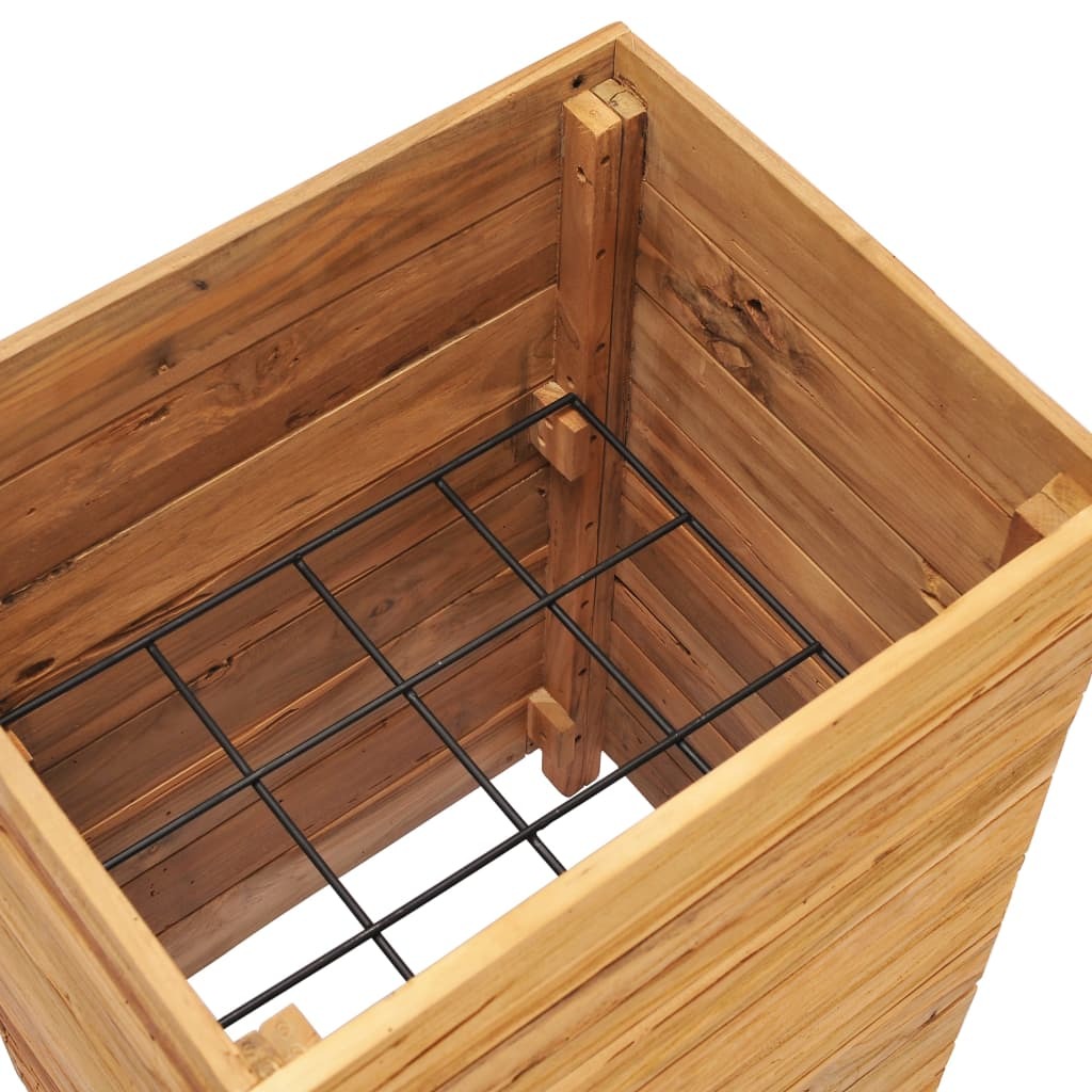 Raised Bed 50x40x72 cm Recycled Teak Wood and Steel
