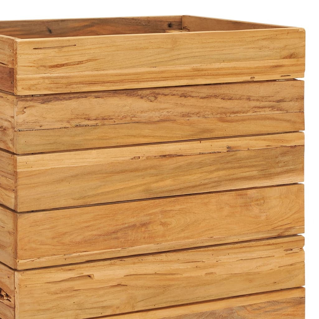 Raised Bed 50x40x72 cm Recycled Teak Wood and Steel