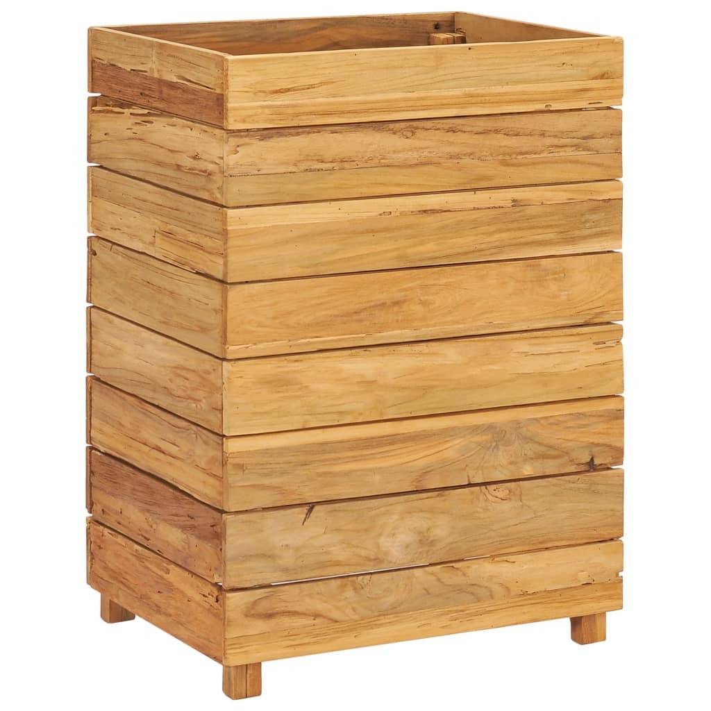 Raised Bed 50x40x72 cm Recycled Teak Wood and Steel