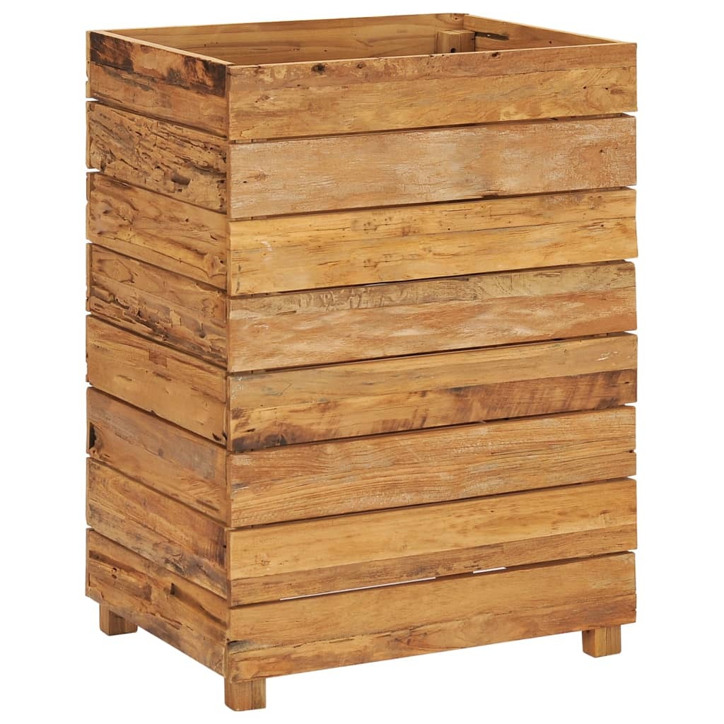 Raised Bed 50x40x72 cm Recycled Teak Wood and Steel