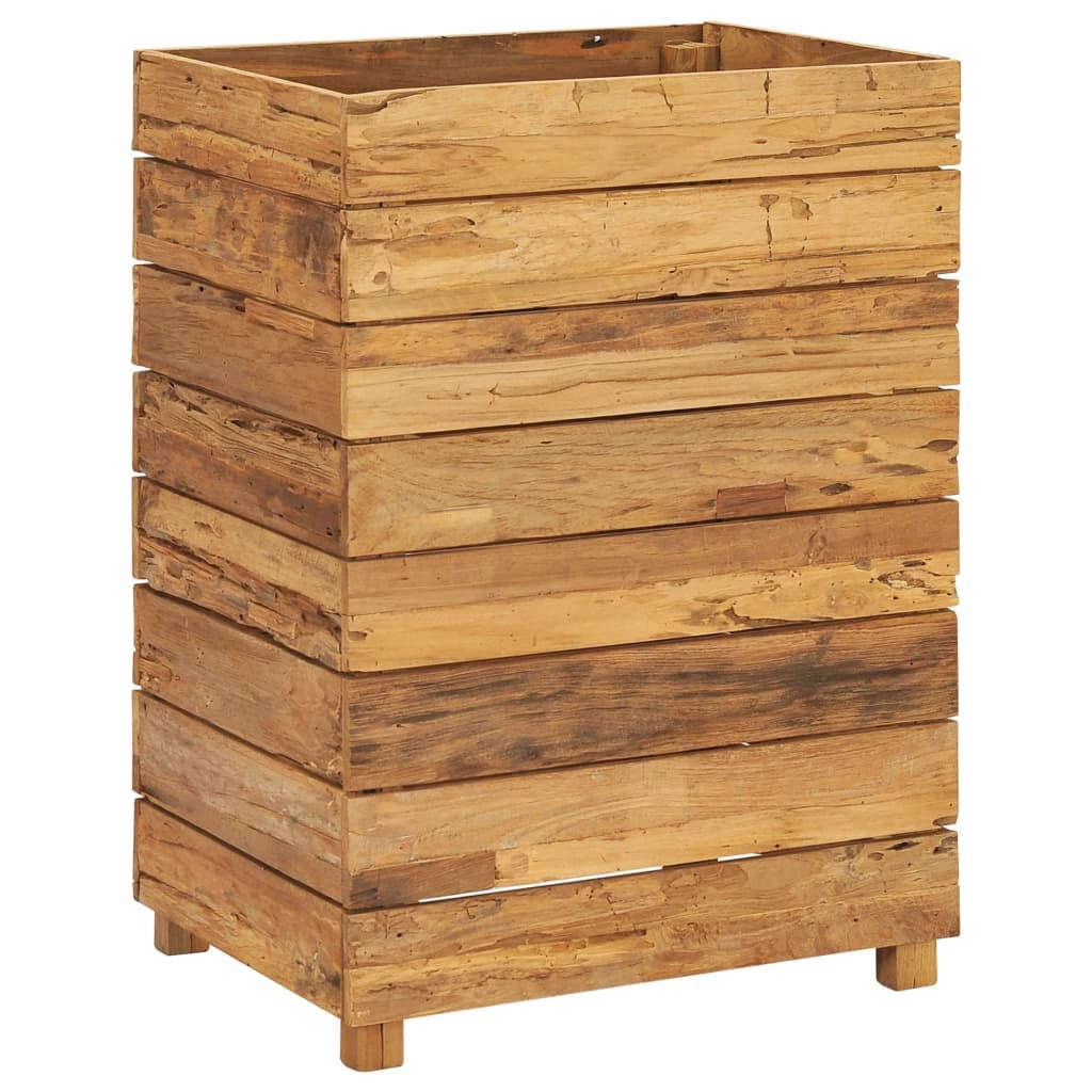 Raised Bed 50x40x72 cm Recycled Teak Wood and Steel