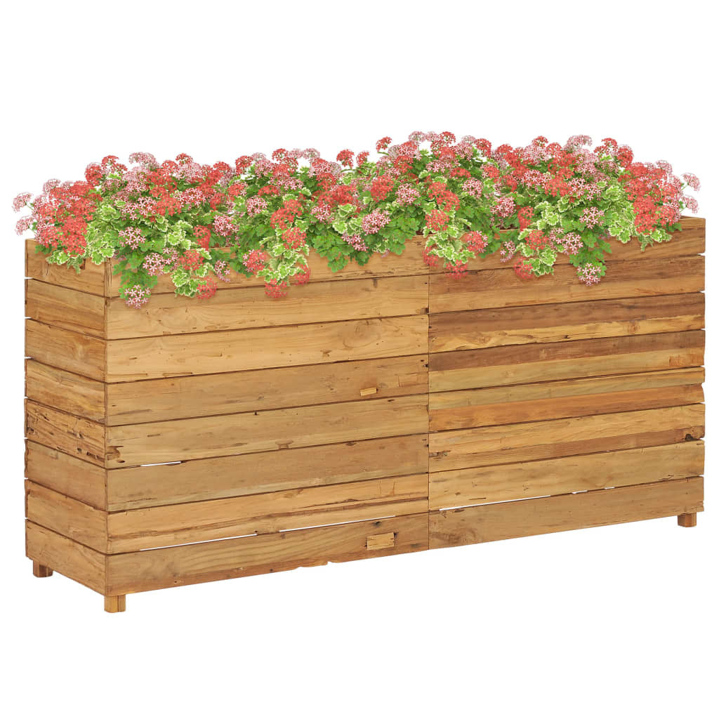 Raised Bed 150x40x72 cm Recycled Teak Wood and Steel