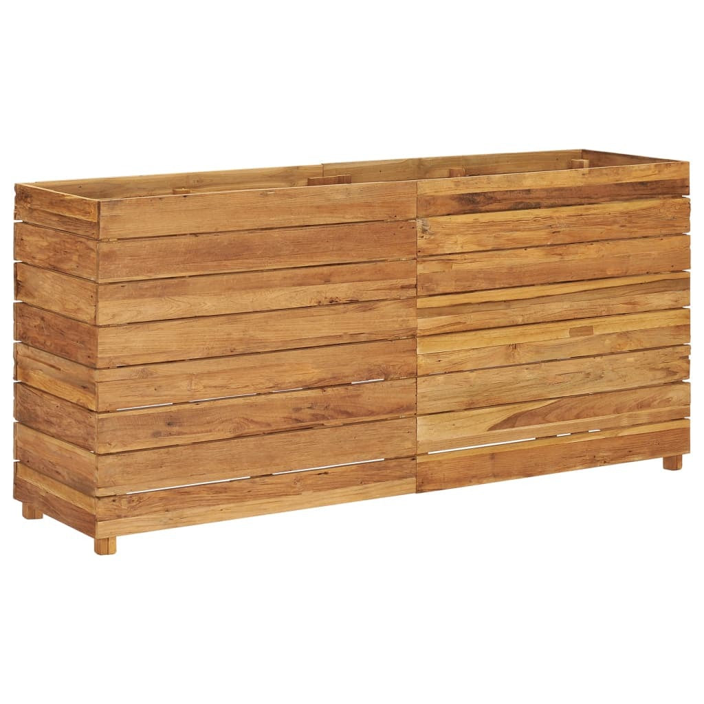 Raised Bed 150x40x72 cm Recycled Teak Wood and Steel