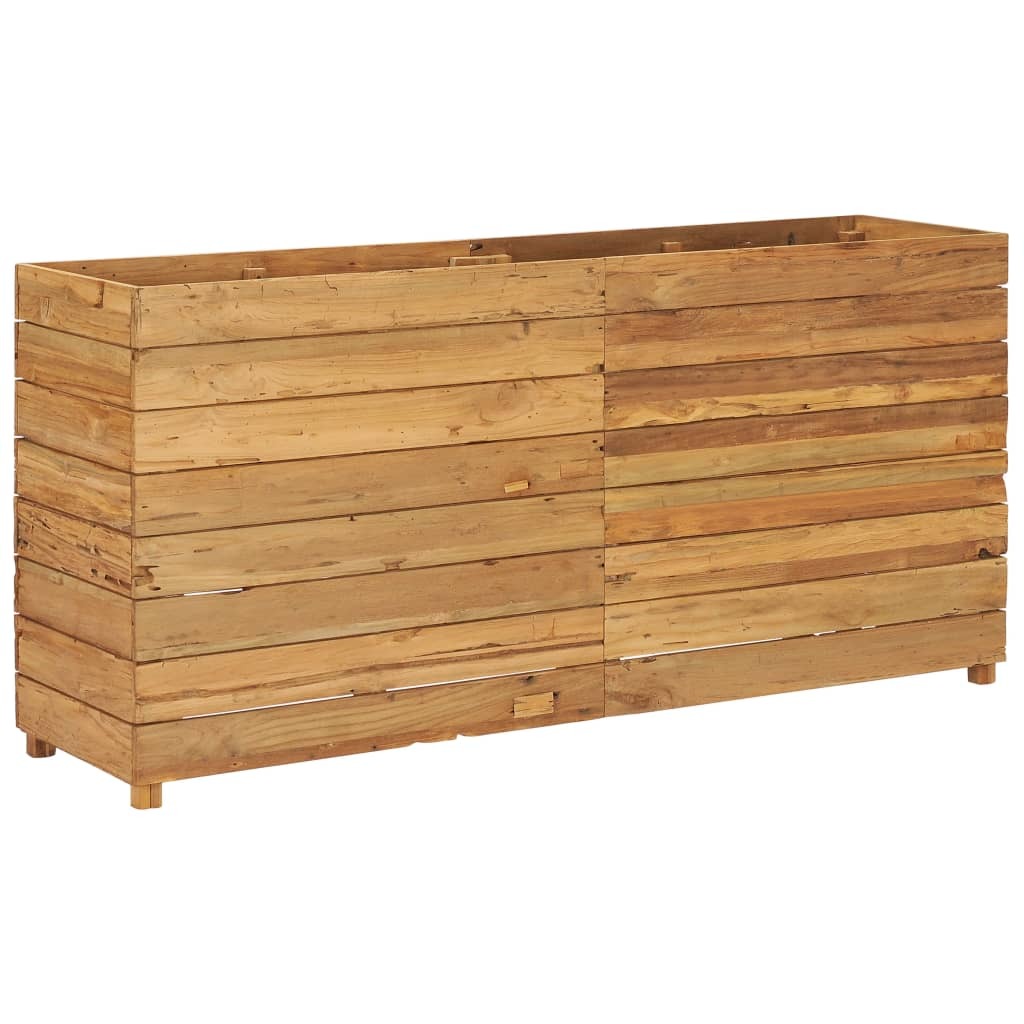 Raised Bed 150x40x72 cm Recycled Teak Wood and Steel