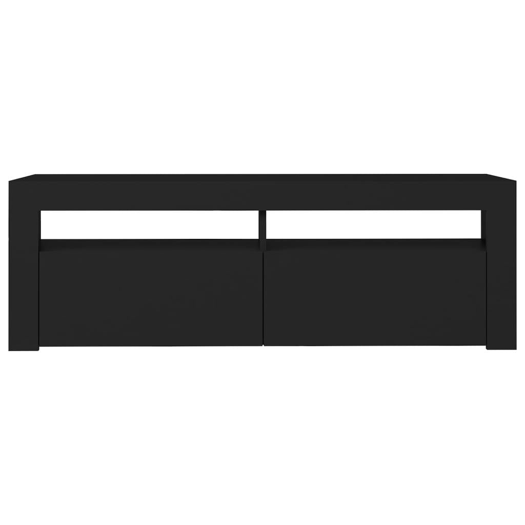 TV Cabinet with LED Lights Black 120x35x40 cm