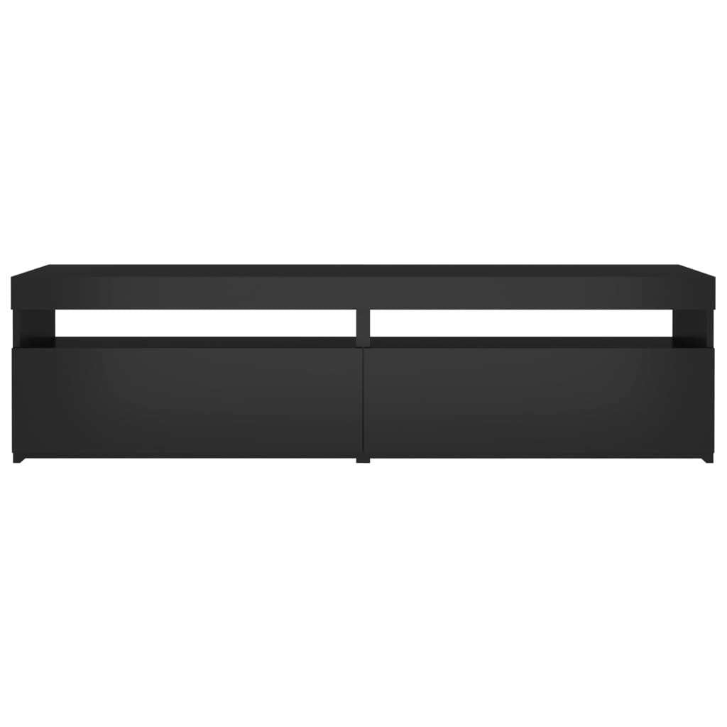 TV Cabinets 2 pcs with LED Lights Black 75x35x40 cm