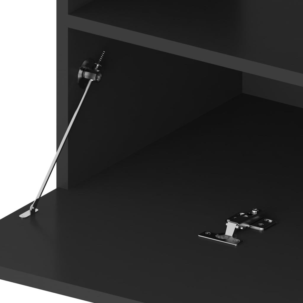 TV Cabinets 2 pcs with LED Lights Black 75x35x40 cm