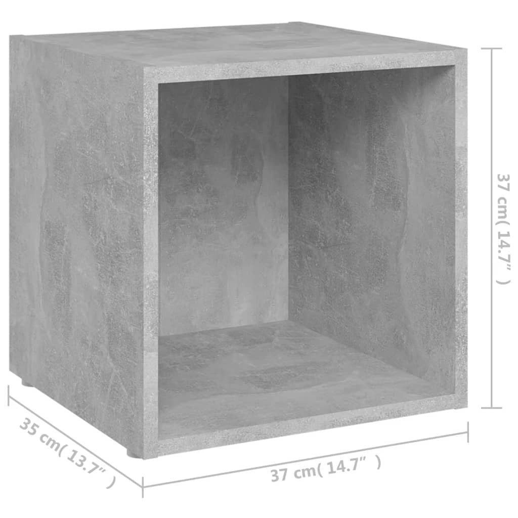 TV Cabinets 2 pcs Concrete Grey 37x35x37 cm Engineered Wood