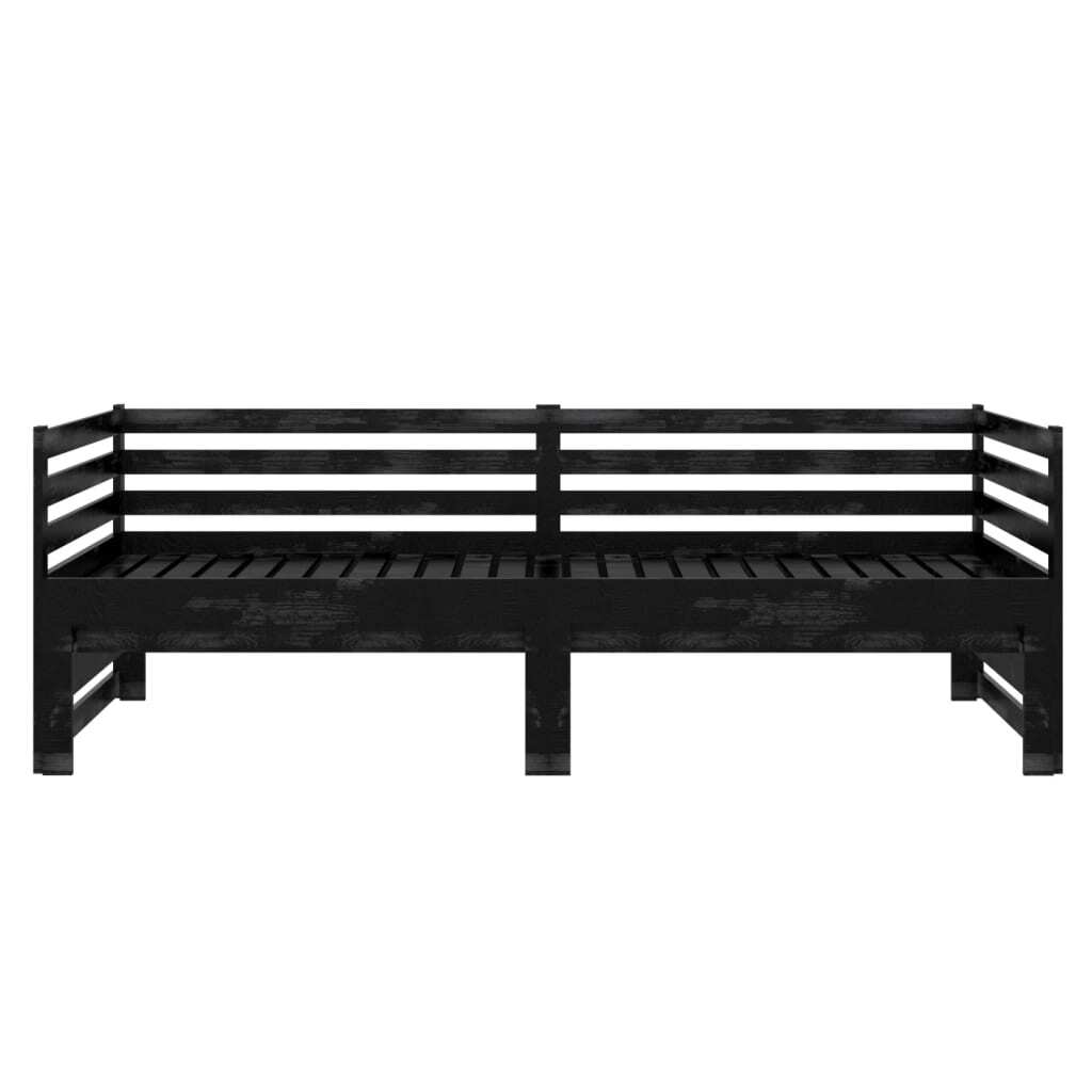 Pull-out Day Bed without Mattress Black 2x(90x200)cm