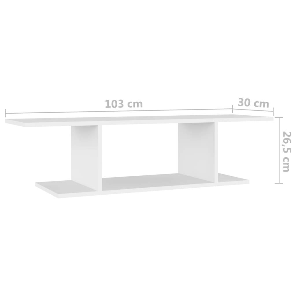 Wall Mounted TV Cabinet White 103x30x26.5 cm