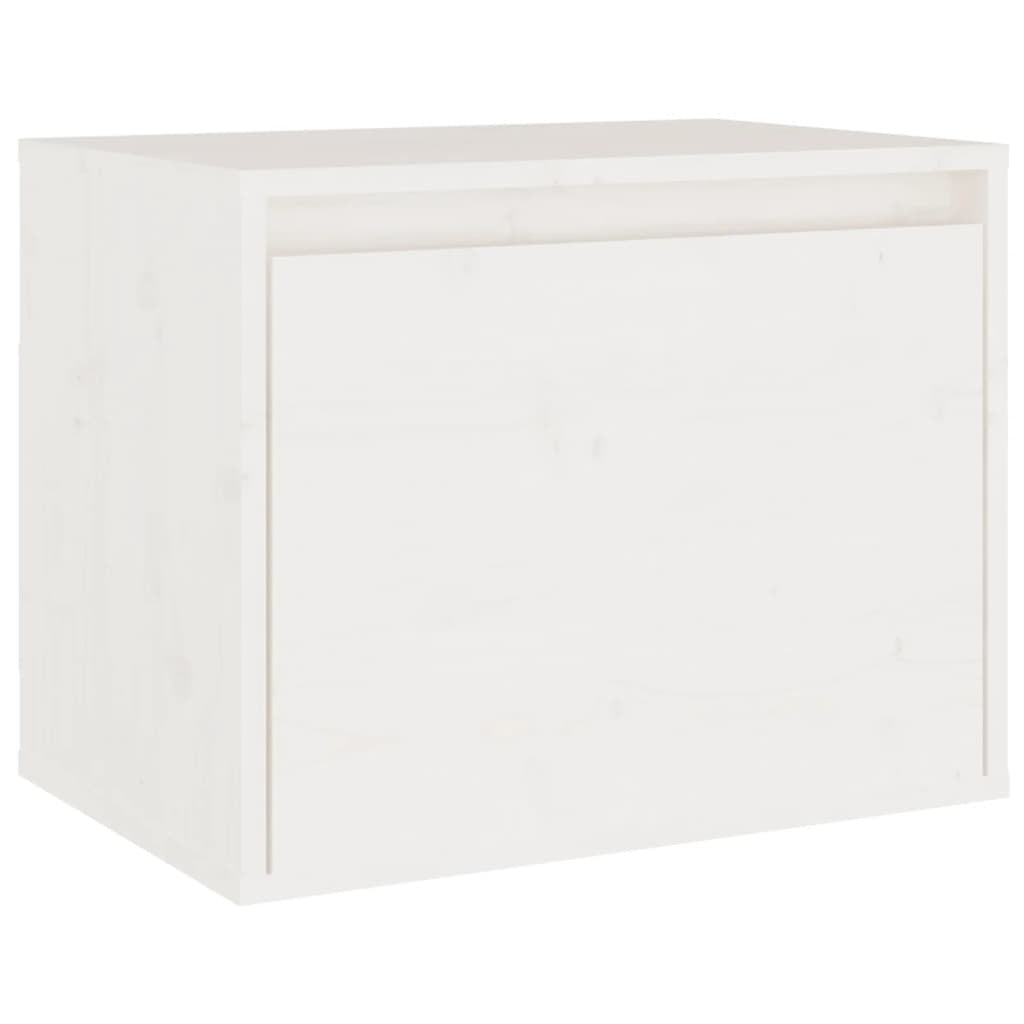 Wall Cabinet White 45x30x35 cm Solid Pinewood