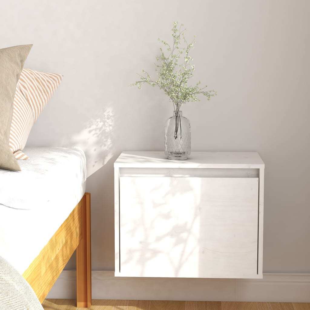 Wall Cabinet White 45x30x35 cm Solid Pinewood