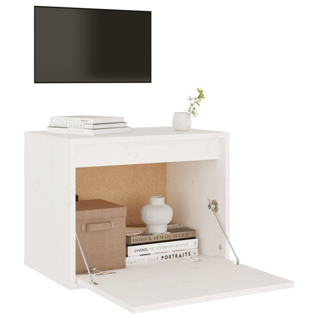 Wall Cabinet White 45x30x35 cm Solid Pinewood