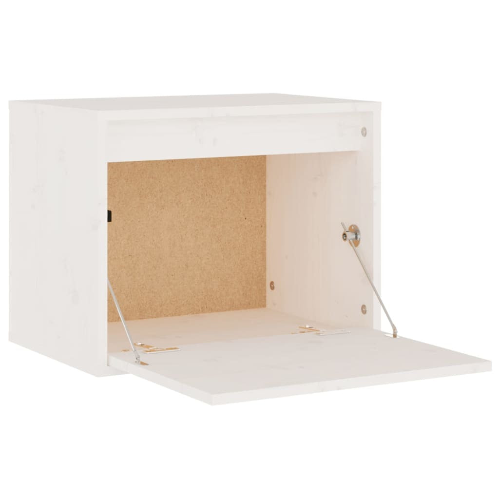 Wall Cabinet White 45x30x35 cm Solid Pinewood