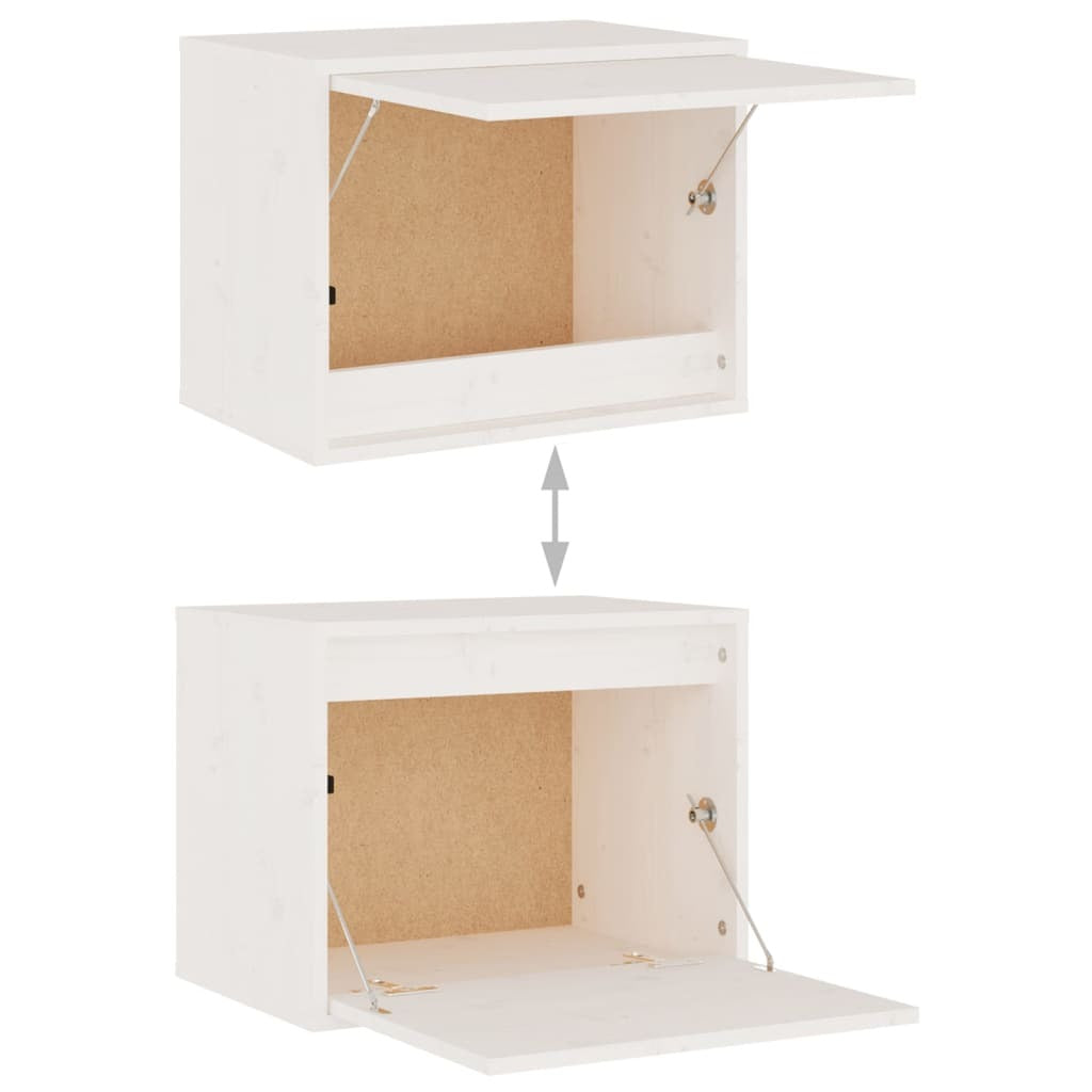 Wall Cabinet White 45x30x35 cm Solid Pinewood