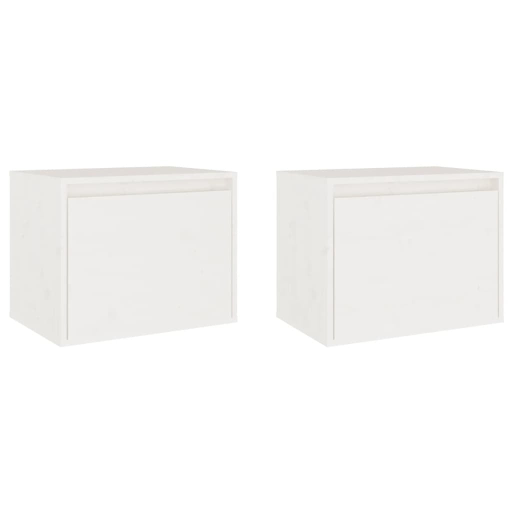 Wall Cabinets 2 pcs White 45x30x35 cm Solid Pinewood