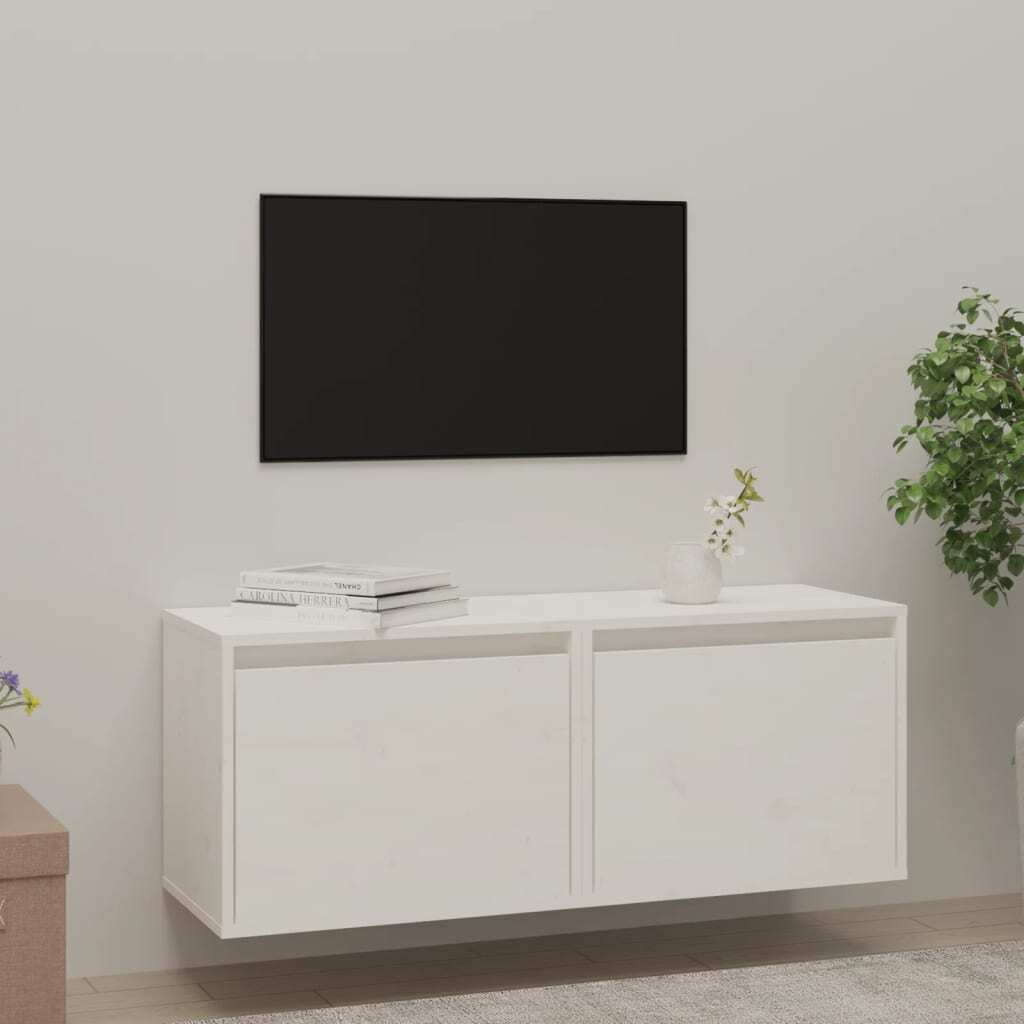 Wall Cabinets 2 pcs White 45x30x35 cm Solid Pinewood
