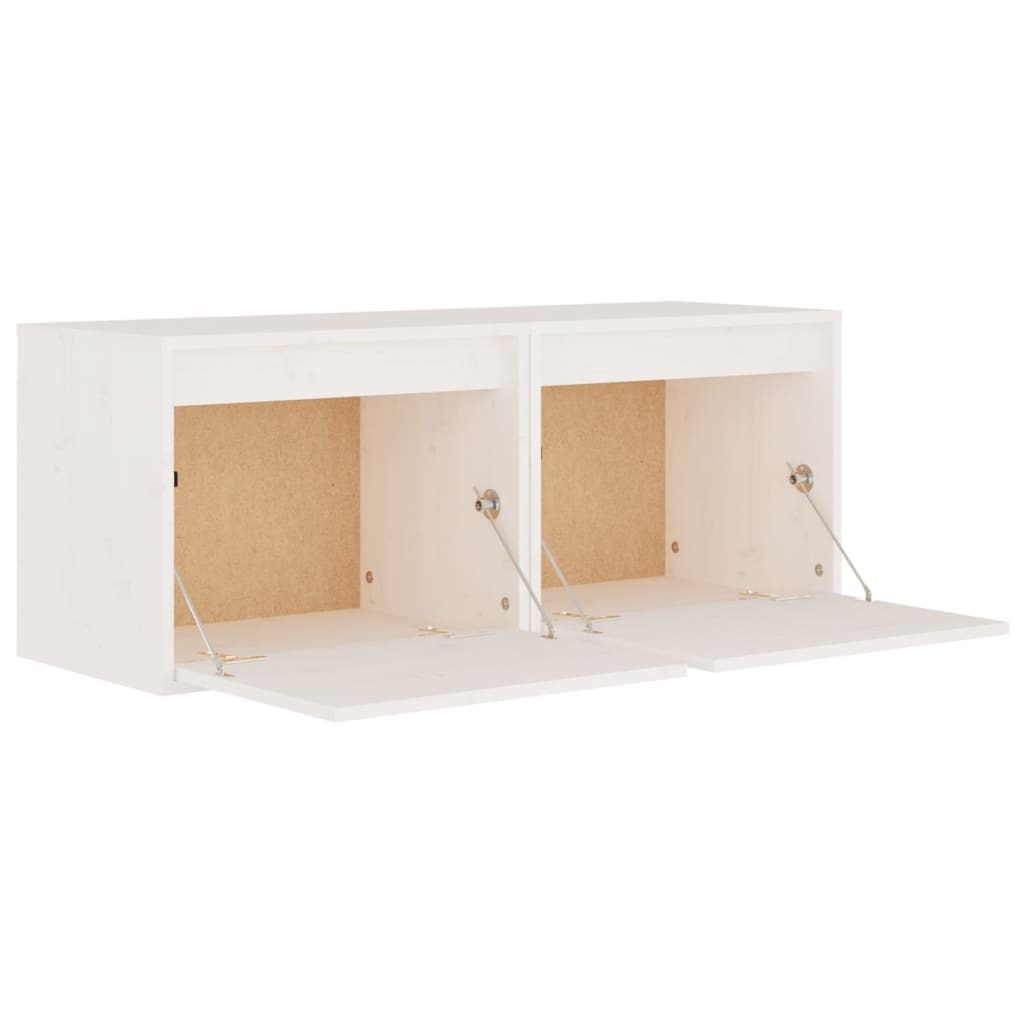 Wall Cabinets 2 pcs White 45x30x35 cm Solid Pinewood