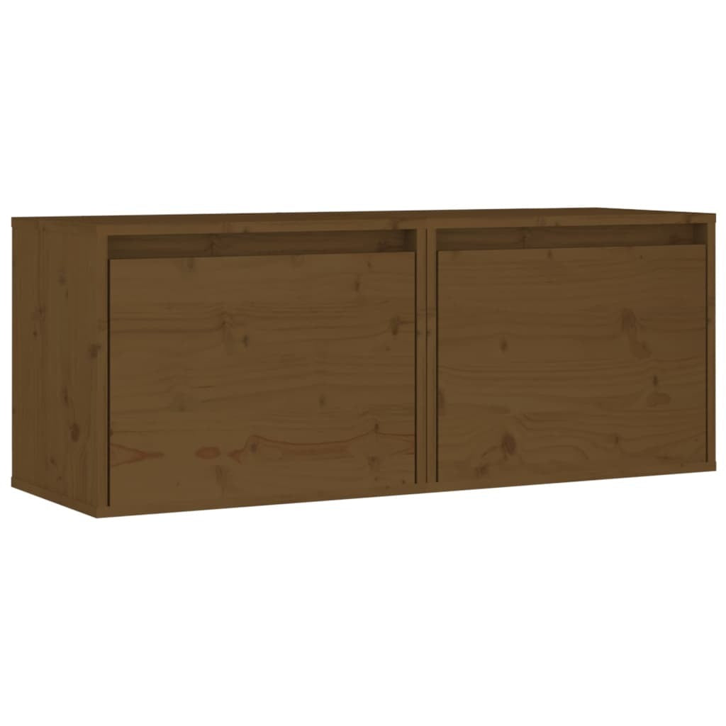 Wall Cabinets 2 pcs Honey Brown 45x30x35 cm Solid Pinewood