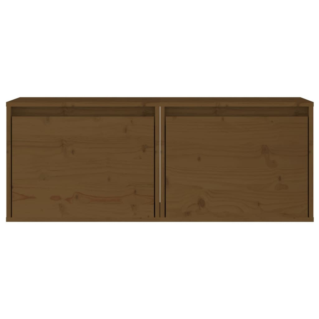 Wall Cabinets 2 pcs Honey Brown 45x30x35 cm Solid Pinewood