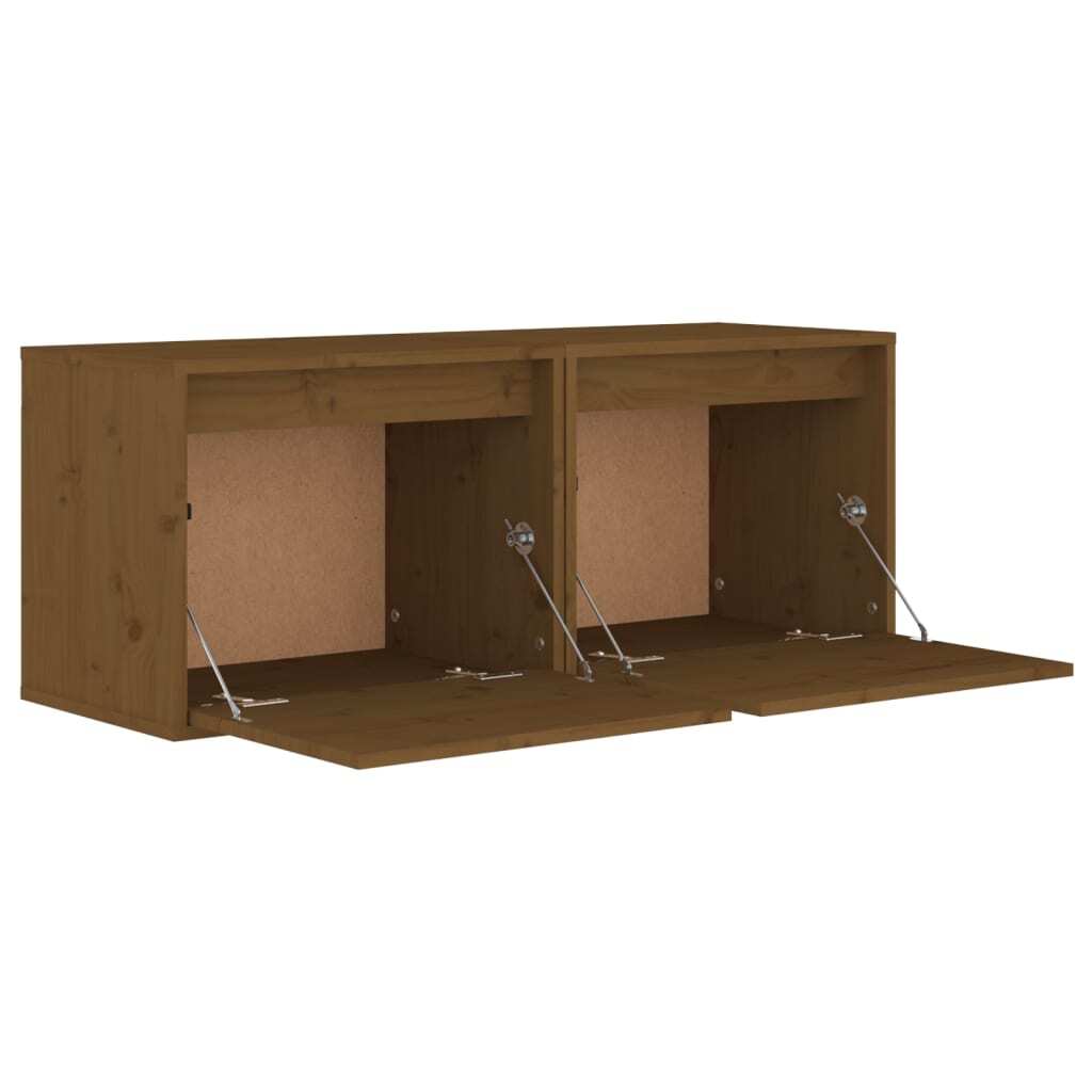Wall Cabinets 2 pcs Honey Brown 45x30x35 cm Solid Pinewood