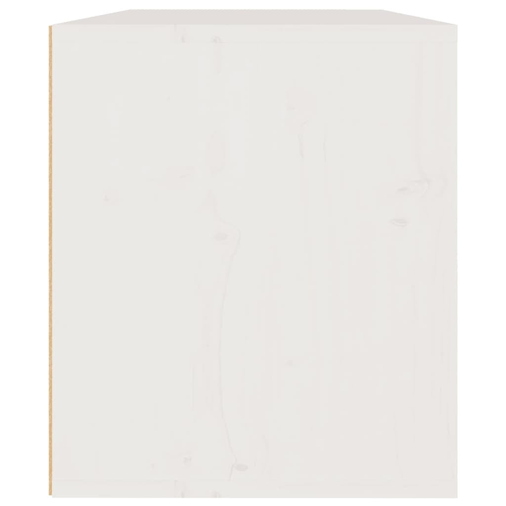 Wall Cabinet White 60x30x35 cm Solid Pinewood