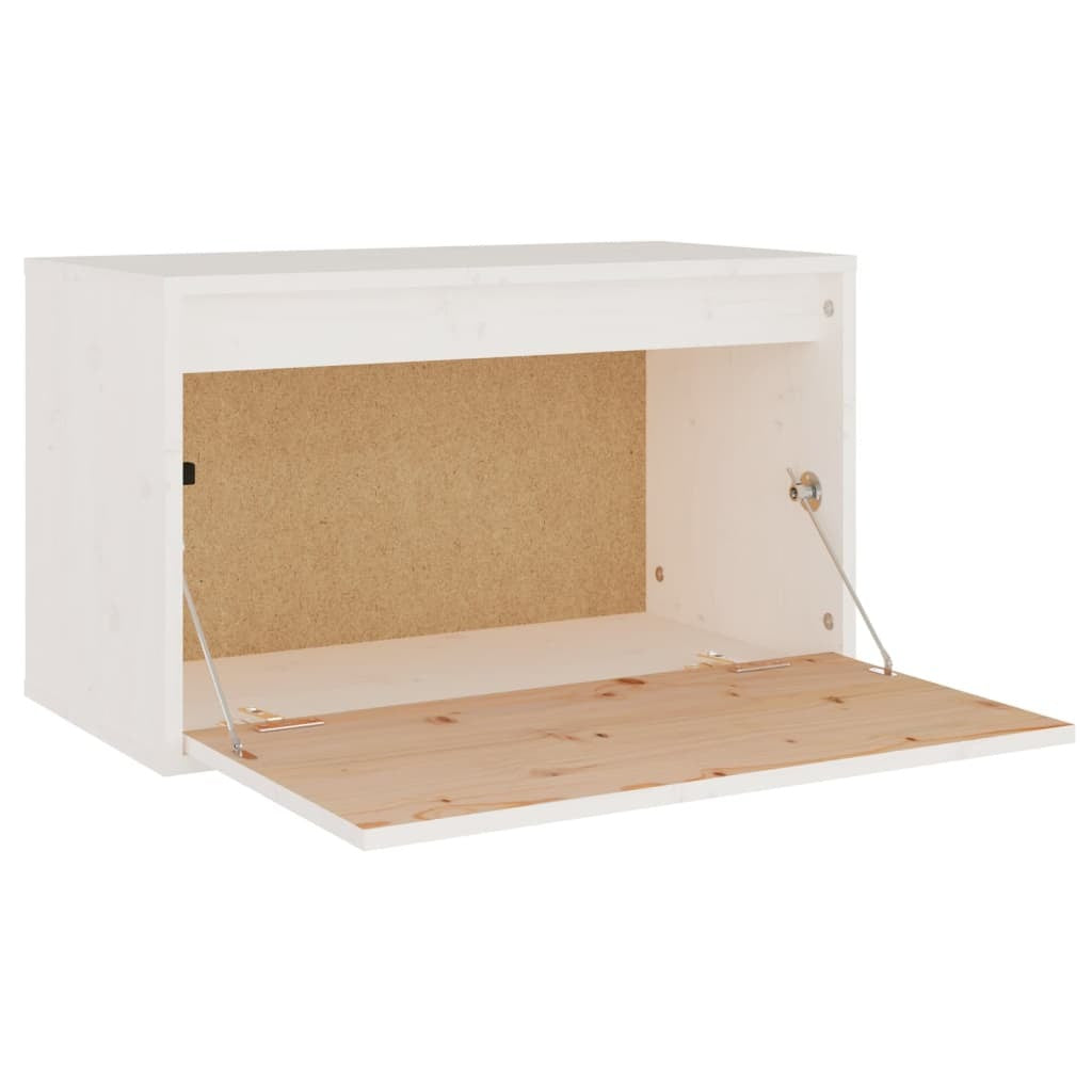 Wall Cabinet White 60x30x35 cm Solid Pinewood