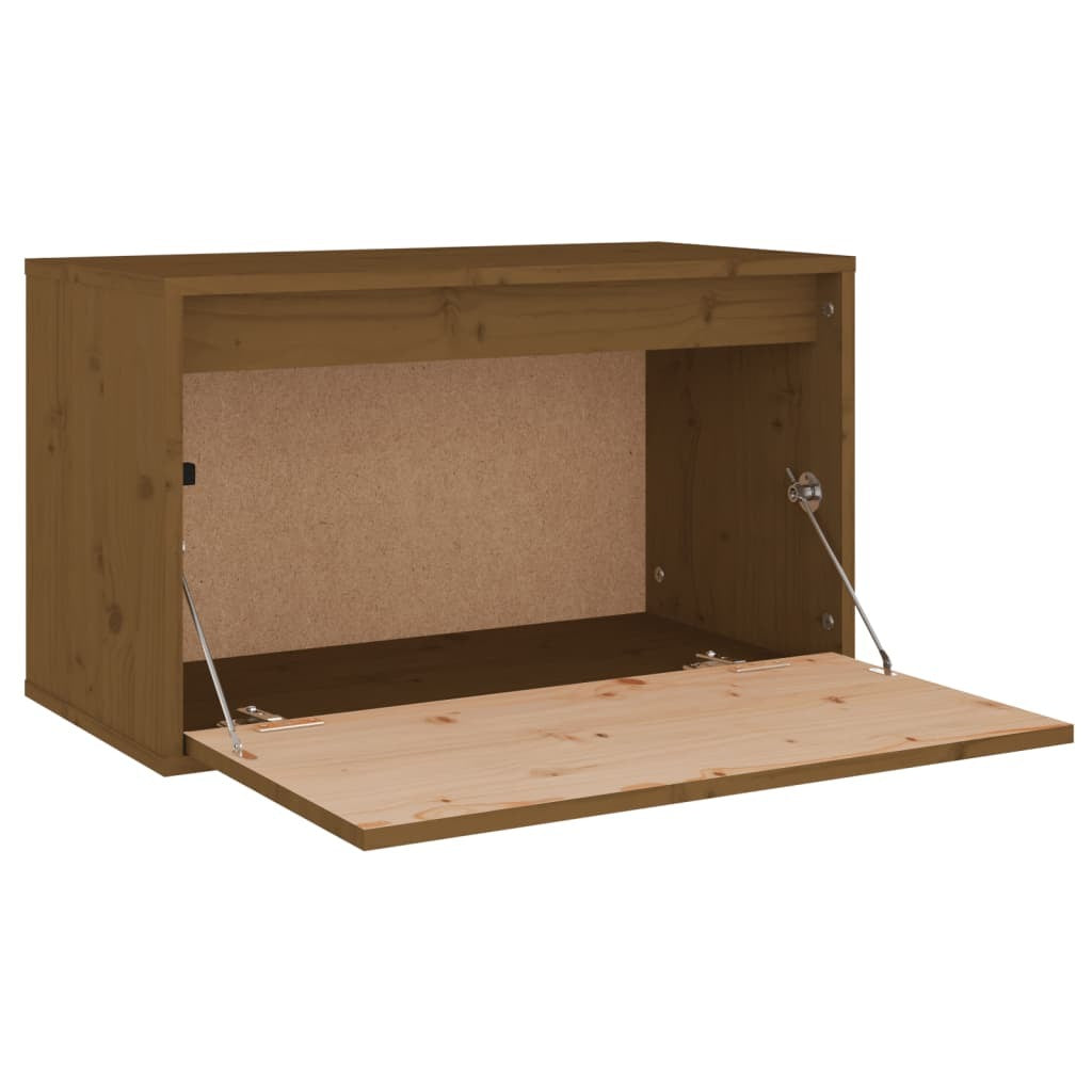 Wall Cabinet Honey Brown 60x30x35 cm Solid Pinewood