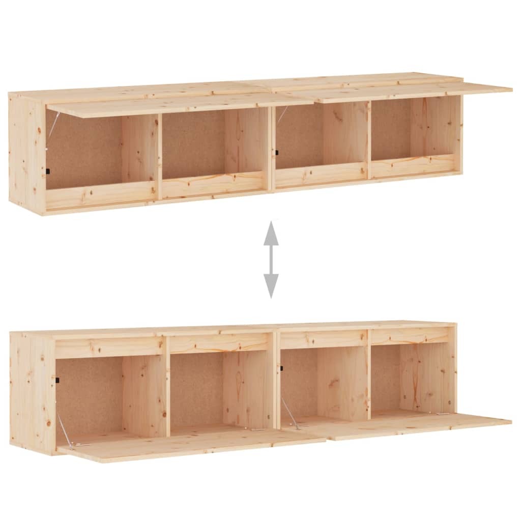 Wall Cabinets 2 pcs 80x30x35 cm Solid Wood Pine