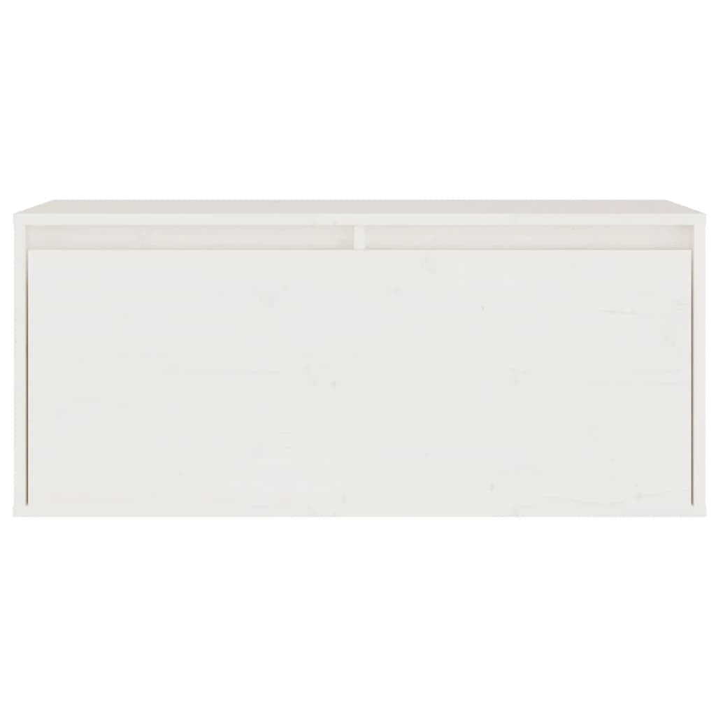 Wall Cabinet White 80x30x35 cm Solid Wood Pine