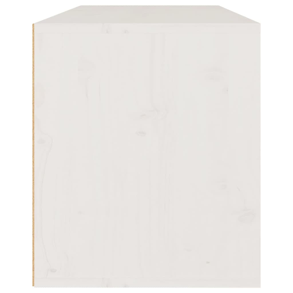 Wall Cabinet White 80x30x35 cm Solid Wood Pine