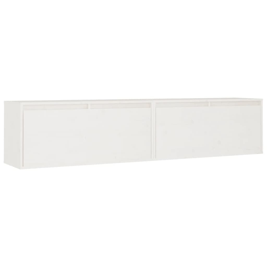 Wall Cabinets 2 pcs White 80x30x35 cm Solid Wood Pine