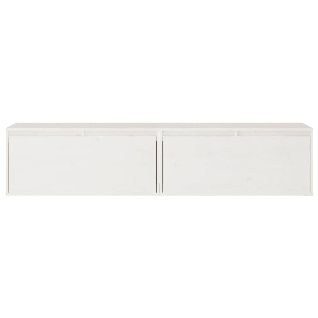 Wall Cabinets 2 pcs White 80x30x35 cm Solid Wood Pine